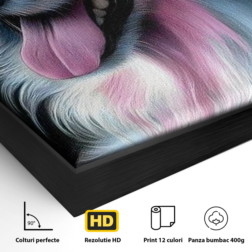 Tablou Canvas Premium, LuxCanva® M1252, Blanita Pastelata, Caine, Labrador, Zambet, Veselie, Pastel, Blanos, Zgarda, Prieten, Portret, Simpatic, Birou, Living, Camera Copil