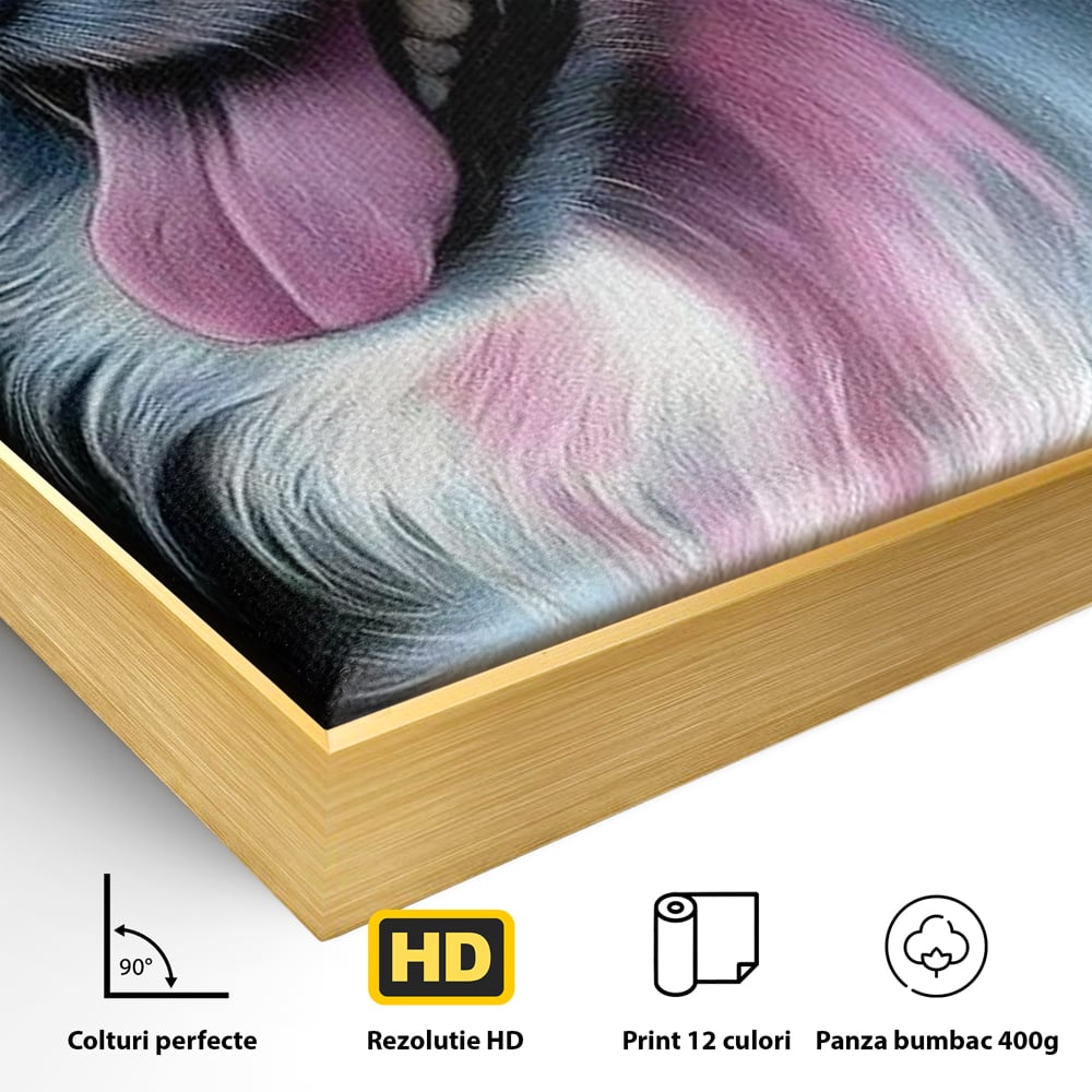 Tablou Canvas Premium, LuxCanva® M1252, Blanita Pastelata, Caine, Labrador, Zambet, Veselie, Pastel, Blanos, Zgarda, Prieten, Portret, Simpatic, Birou, Living, Camera Copil