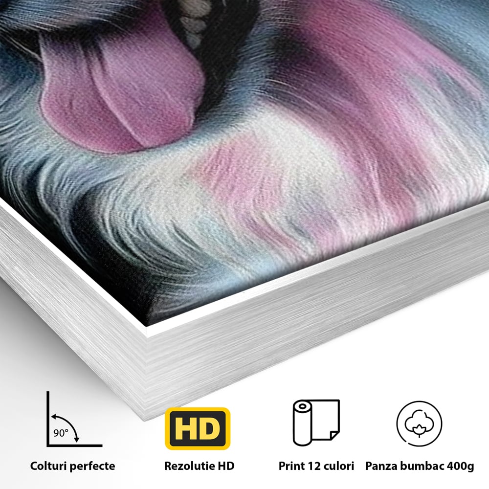 Tablou Canvas Premium, LuxCanva® M1252, Blanita Pastelata, Caine, Labrador, Zambet, Veselie, Pastel, Blanos, Zgarda, Prieten, Portret, Simpatic, Birou, Living, Camera Copil