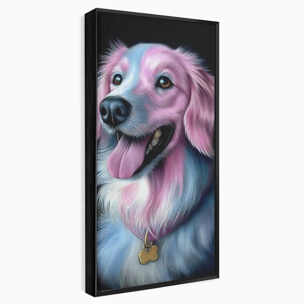 Tablou Canvas Premium, LuxCanva® M1252, Blanita Pastelata, Caine, Labrador, Zambet, Veselie, Pastel, Blanos, Zgarda, Prieten, Portret, Simpatic, Birou, Living, Camera Copil