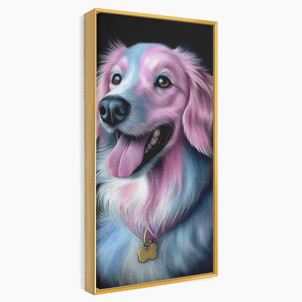 Tablou Canvas Premium, LuxCanva® M1252, Blanita Pastelata, Caine, Labrador, Zambet, Veselie, Pastel, Blanos, Zgarda, Prieten, Portret, Simpatic, Birou, Living, Camera Copil
