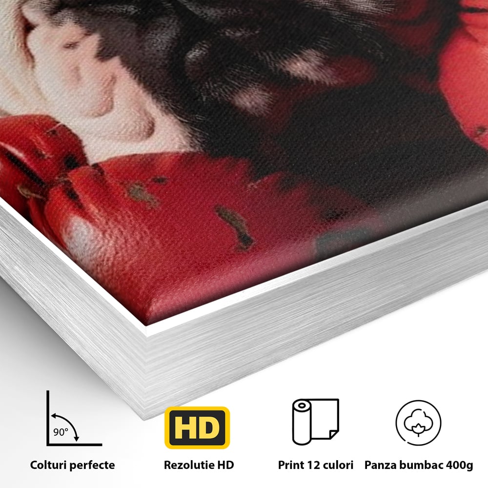 Tablou Canvas Premium, LuxCanva® M1255, Stapanul Ringului, Boxer, Luptator, Campion, Caine, Bulldog, Manusi, Curaj, Forta, Sport, Energie, Hazliu, Birou, Living, Camera Copil