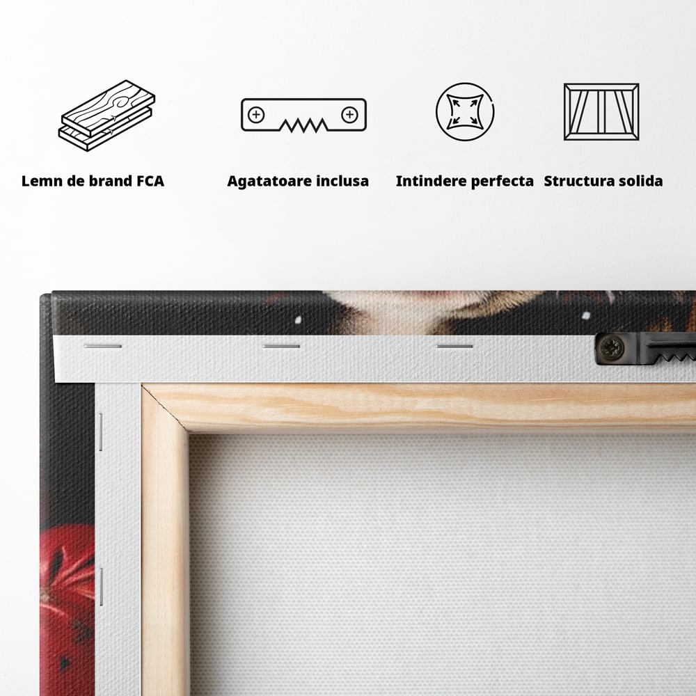 Tablou Canvas Premium, LuxCanva® M1255, Stapanul Ringului, Boxer, Luptator, Campion, Caine, Bulldog, Manusi, Curaj, Forta, Sport, Energie, Hazliu, Birou, Living, Camera Copil