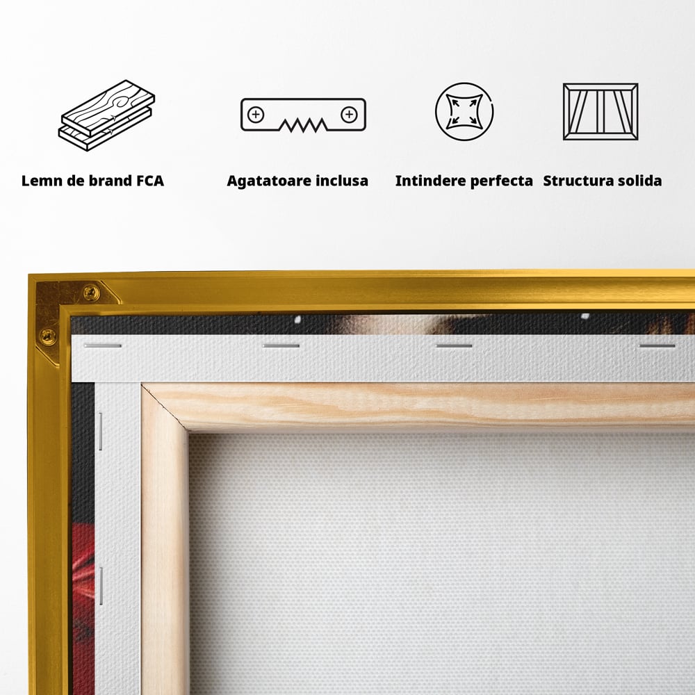 Tablou Canvas Premium, LuxCanva® M1255, Stapanul Ringului, Boxer, Luptator, Campion, Caine, Bulldog, Manusi, Curaj, Forta, Sport, Energie, Hazliu, Birou, Living, Camera Copil