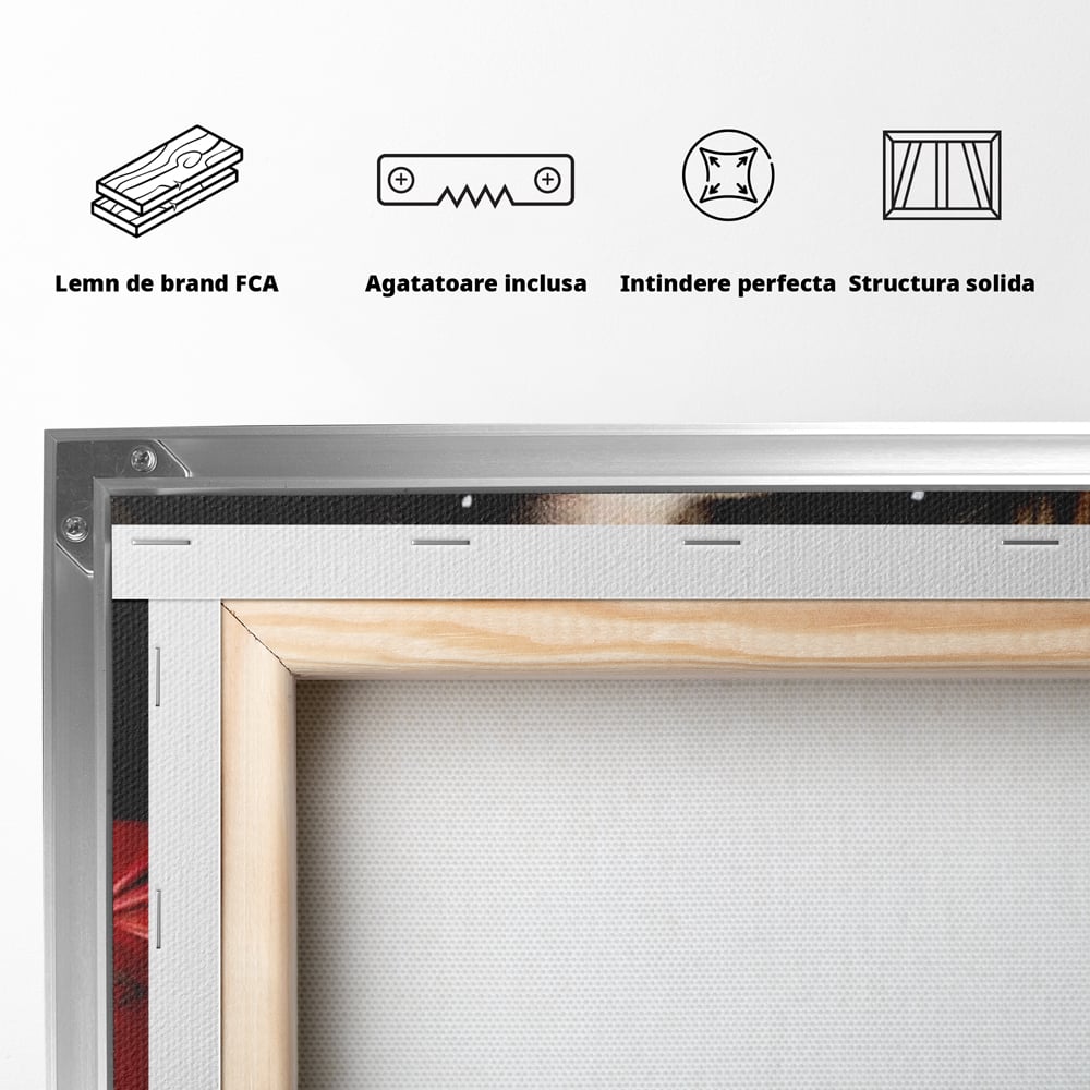 Tablou Canvas Premium, LuxCanva® M1255, Stapanul Ringului, Boxer, Luptator, Campion, Caine, Bulldog, Manusi, Curaj, Forta, Sport, Energie, Hazliu, Birou, Living, Camera Copil