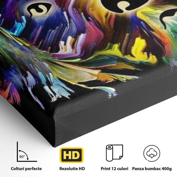 Leinwand Premium Canvas Wandkunst, LuxCanva® M1257, Pop Puppy, Abstrakt, Modern, Malerei, Pop Art, Neon, Welpe, Digital, Tier, Dekor, Chip, Büro, Wohnen, Wohnzimmer, Kinderzimmer