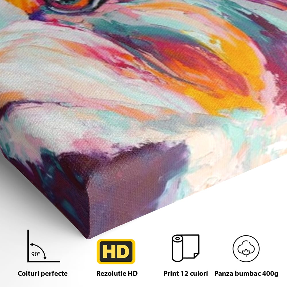 Leinwand Premium Canvas Wandkunst, LuxCanva® M1258, Soul Jucaus, Welpe, Yorkshire, Pastell, Kunst, Abstrakt, Modern, Portrait, Profil, Mehrfarbig, Malerei, Büro, Wohnen, Kinderzimmer