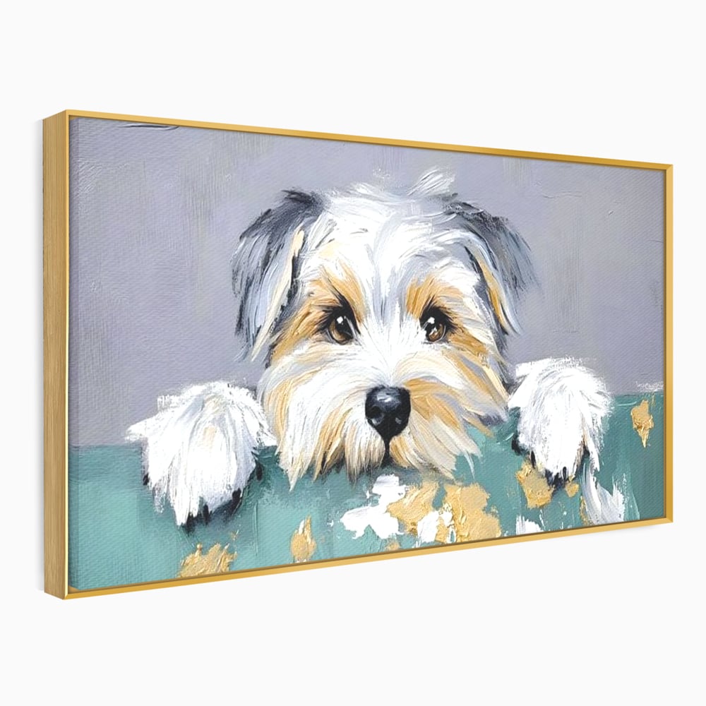 Tablou Canvas Premium, LuxCanva® M1262, Urechiuse la Panda, Yorkshire, Joaca, Curiozitate, Blanita, Simpatic, Privire, Portret, Perete, Pictura, Caine, Birou, Living, Camera Copil