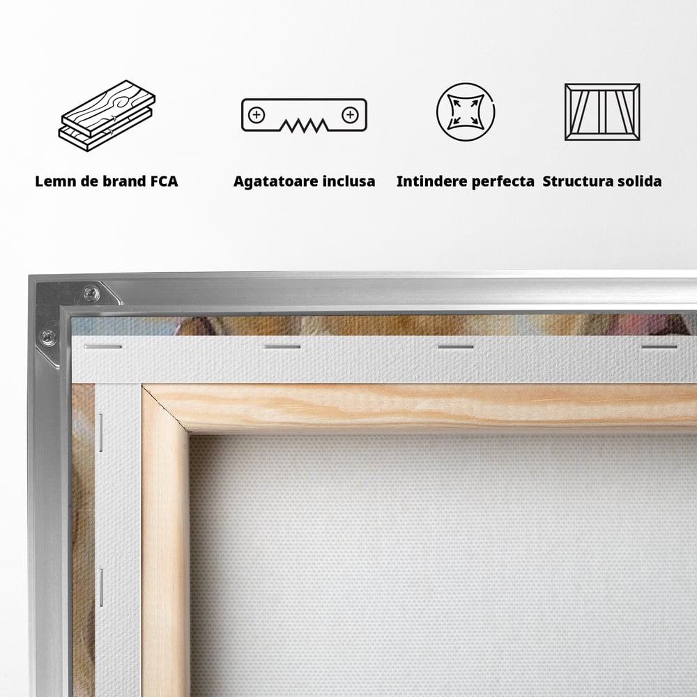 Tablou Canvas Premium, LuxCanva® M1264, Suflete Cuminti, Purcel, Caine, Animale, Odihna, Relaxare, Prietenie, Imbratisare, Copilarie, Pictura, Visatori, Roz, Birou, Living, Camera Copil