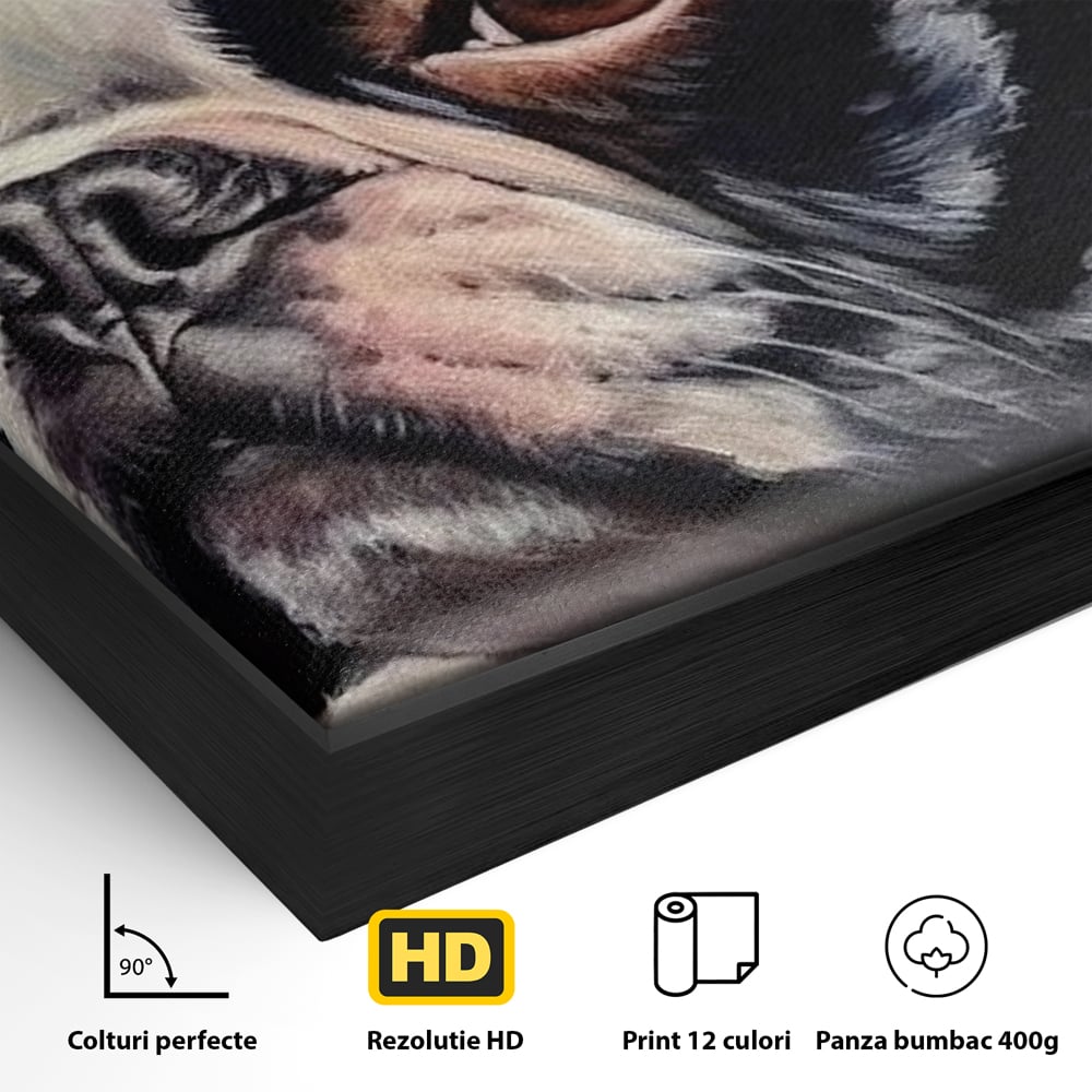 Leinwandbilder Premium, LuxCanva® M1265, Boston unter der Flagge, Patriotismus, Flagge, Amerika, Hund, Freiheit, Ehre, Mut, Freiheit, Portrait, Profil, Büro, Wohnen, Kinderzimmer