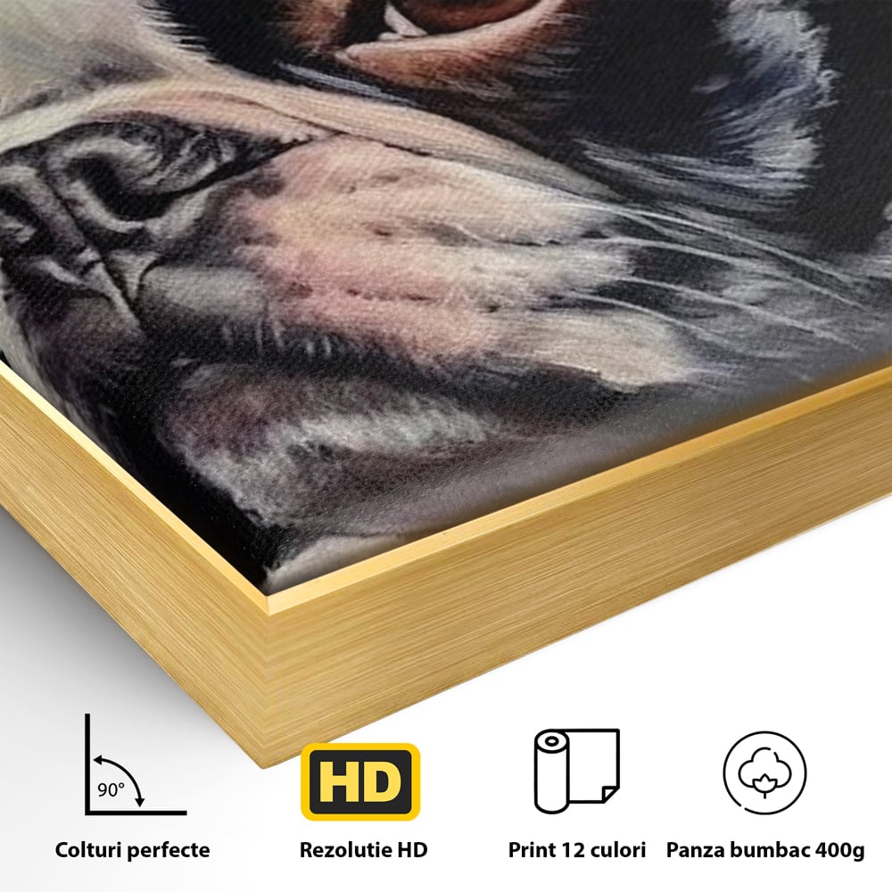 Leinwandbilder Premium, LuxCanva® M1265, Boston unter der Flagge, Patriotismus, Flagge, Amerika, Hund, Freiheit, Ehre, Mut, Freiheit, Portrait, Profil, Büro, Wohnen, Kinderzimmer