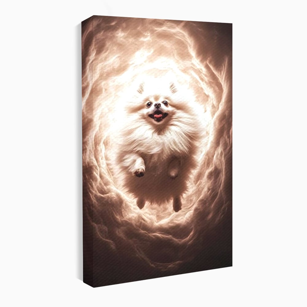 Tablou Canvas Premium, LuxCanva® M1268, Taramul Viselor Pufoase, Pomeranian, Pufos, Vortex, Nori, Mistic, Catel, Blanos, Lumina, Angelic, Miscare, Fantastic, Birou, Living, Camera Copil