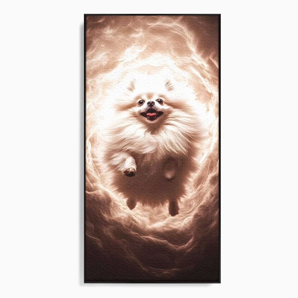 Tablou Canvas Premium, LuxCanva® M1268, Taramul Viselor Pufoase, Pomeranian, Pufos, Vortex, Nori, Mistic, Catel, Blanos, Lumina, Angelic, Miscare, Fantastic, Birou, Living, Camera Copil