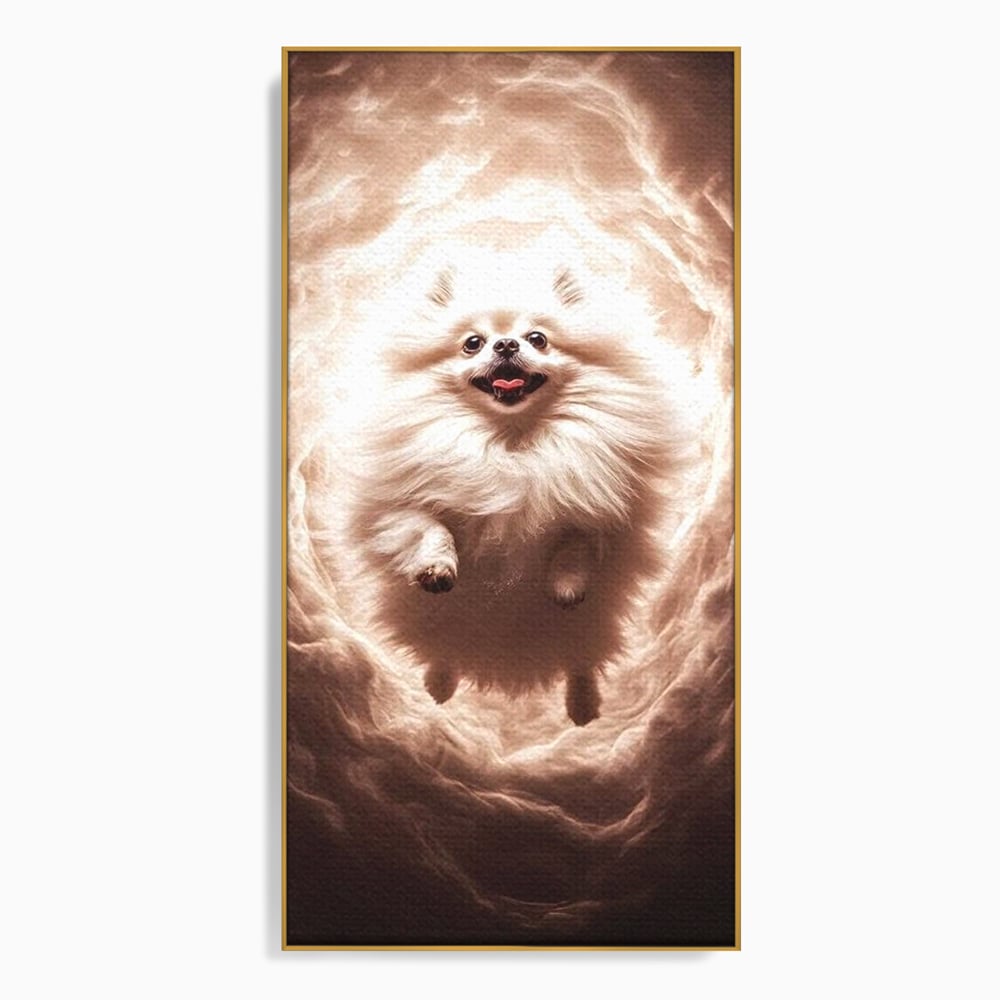 Tablou Canvas Premium, LuxCanva® M1268, Taramul Viselor Pufoase, Pomeranian, Pufos, Vortex, Nori, Mistic, Catel, Blanos, Lumina, Angelic, Miscare, Fantastic, Birou, Living, Camera Copil