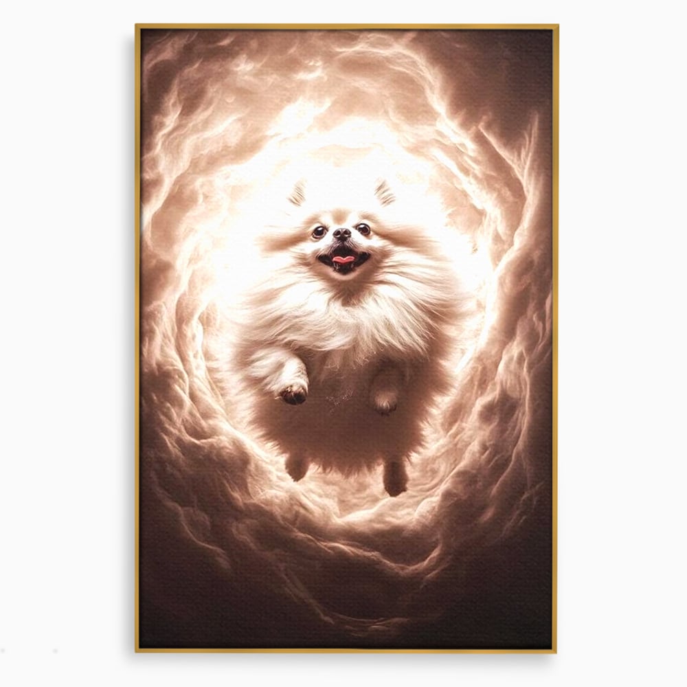 Tablou Canvas Premium, LuxCanva® M1268, Taramul Viselor Pufoase, Pomeranian, Pufos, Vortex, Nori, Mistic, Catel, Blanos, Lumina, Angelic, Miscare, Fantastic, Birou, Living, Camera Copil