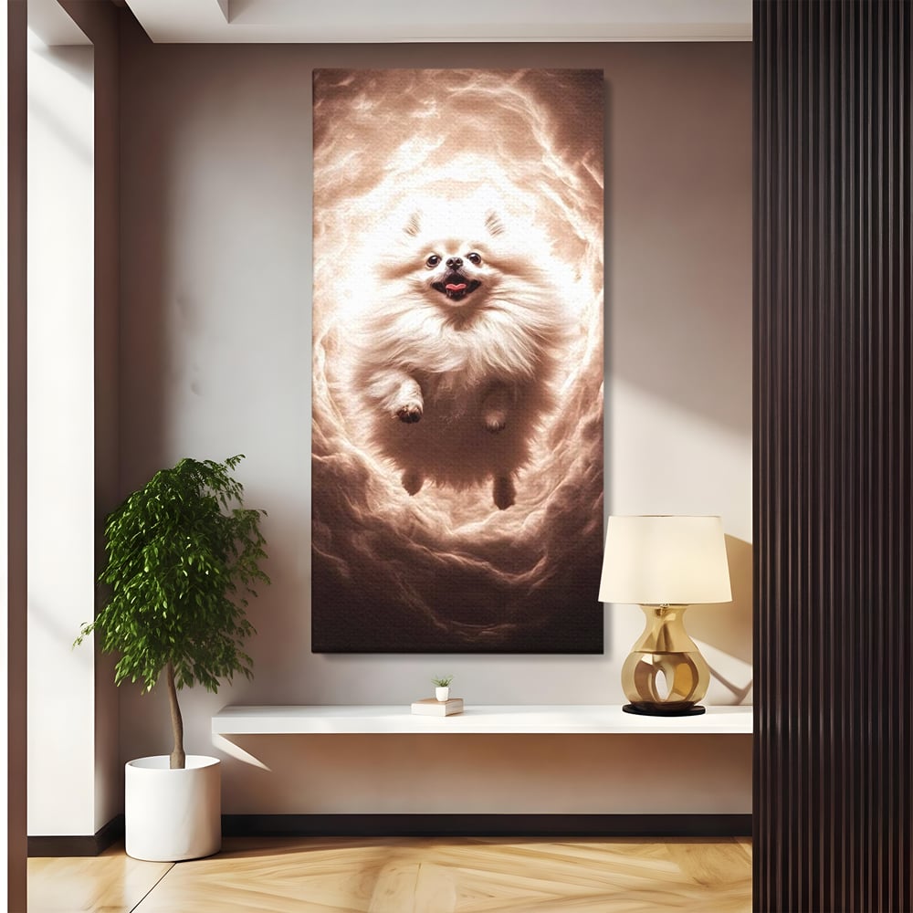 Tablou Canvas Premium, LuxCanva® M1268, Taramul Viselor Pufoase, Pomeranian, Pufos, Vortex, Nori, Mistic, Catel, Blanos, Lumina, Angelic, Miscare, Fantastic, Birou, Living, Camera Copil