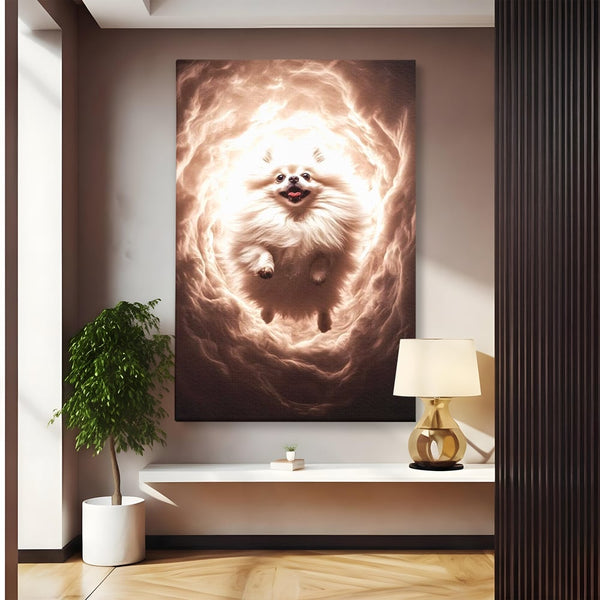 Tablou Canvas Premium, LuxCanva® M1268, Taramul Viselor Pufoase, Pomeranian, Pufos, Vortex, Nori, Mistic, Catel, Blanos, Lumina, Angelic, Miscare, Fantastic, Birou, Living, Camera Copil