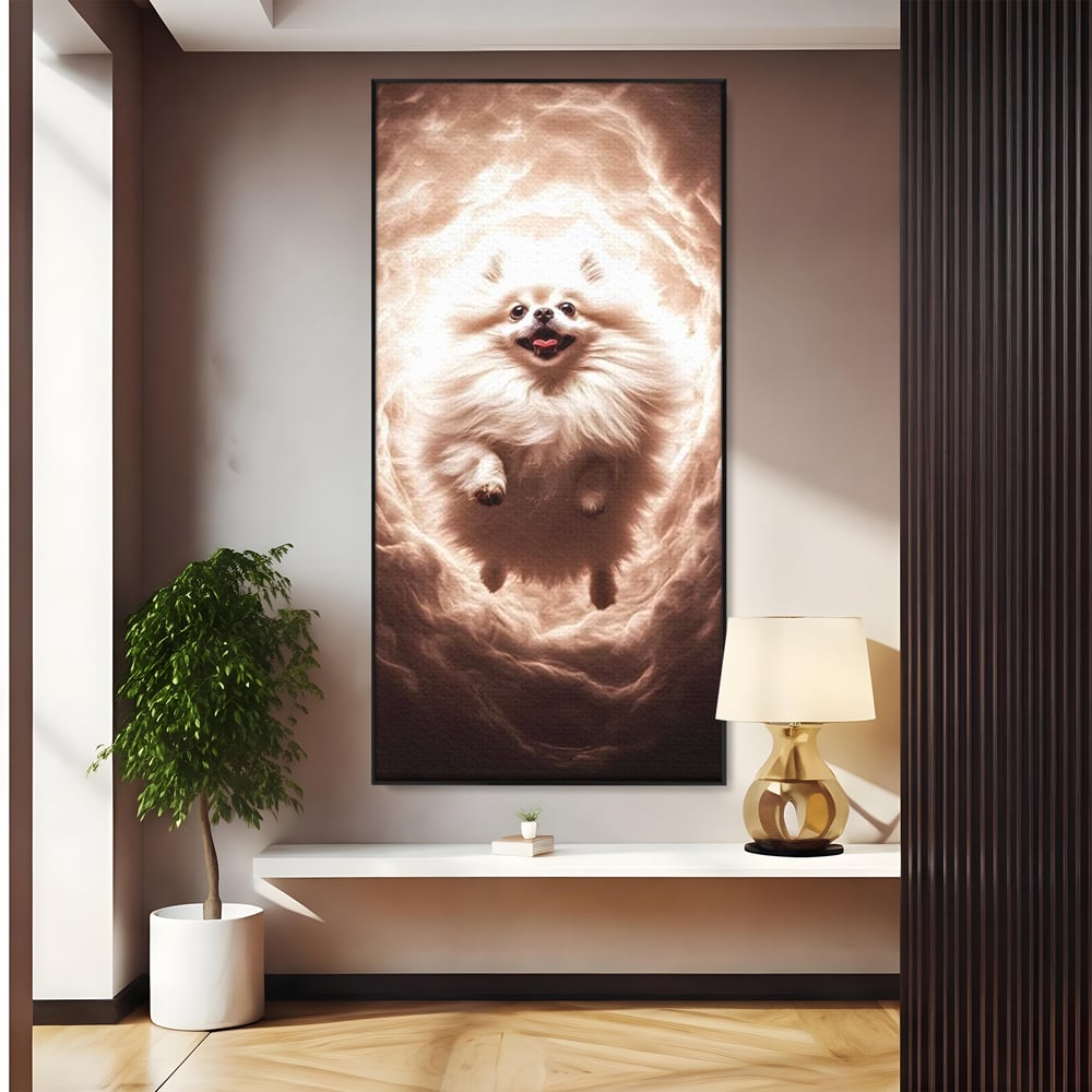 Tablou Canvas Premium, LuxCanva® M1268, Taramul Viselor Pufoase, Pomeranian, Pufos, Vortex, Nori, Mistic, Catel, Blanos, Lumina, Angelic, Miscare, Fantastic, Birou, Living, Camera Copil