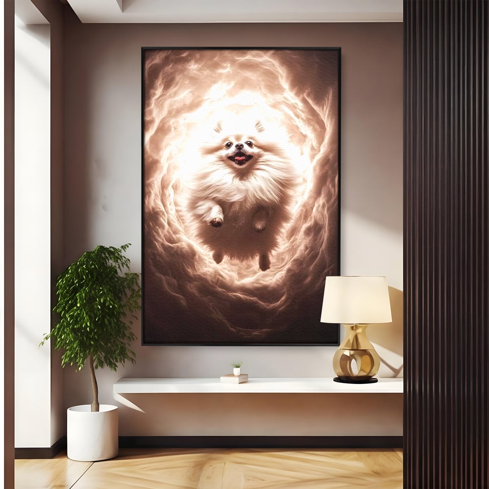 Tablou Canvas Premium, LuxCanva® M1268, Taramul Viselor Pufoase, Pomeranian, Pufos, Vortex, Nori, Mistic, Catel, Blanos, Lumina, Angelic, Miscare, Fantastic, Birou, Living, Camera Copil