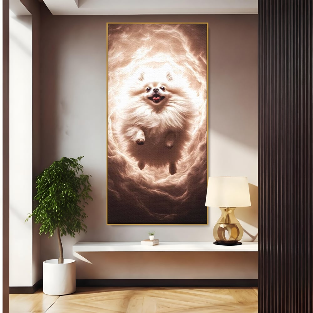 Tablou Canvas Premium, LuxCanva® M1268, Taramul Viselor Pufoase, Pomeranian, Pufos, Vortex, Nori, Mistic, Catel, Blanos, Lumina, Angelic, Miscare, Fantastic, Birou, Living, Camera Copil