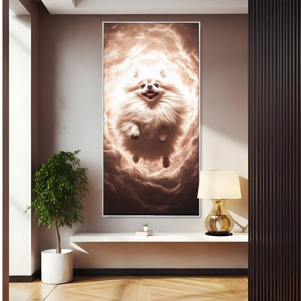 Tablou Canvas Premium, LuxCanva® M1268, Taramul Viselor Pufoase, Pomeranian, Pufos, Vortex, Nori, Mistic, Catel, Blanos, Lumina, Angelic, Miscare, Fantastic, Birou, Living, Camera Copil