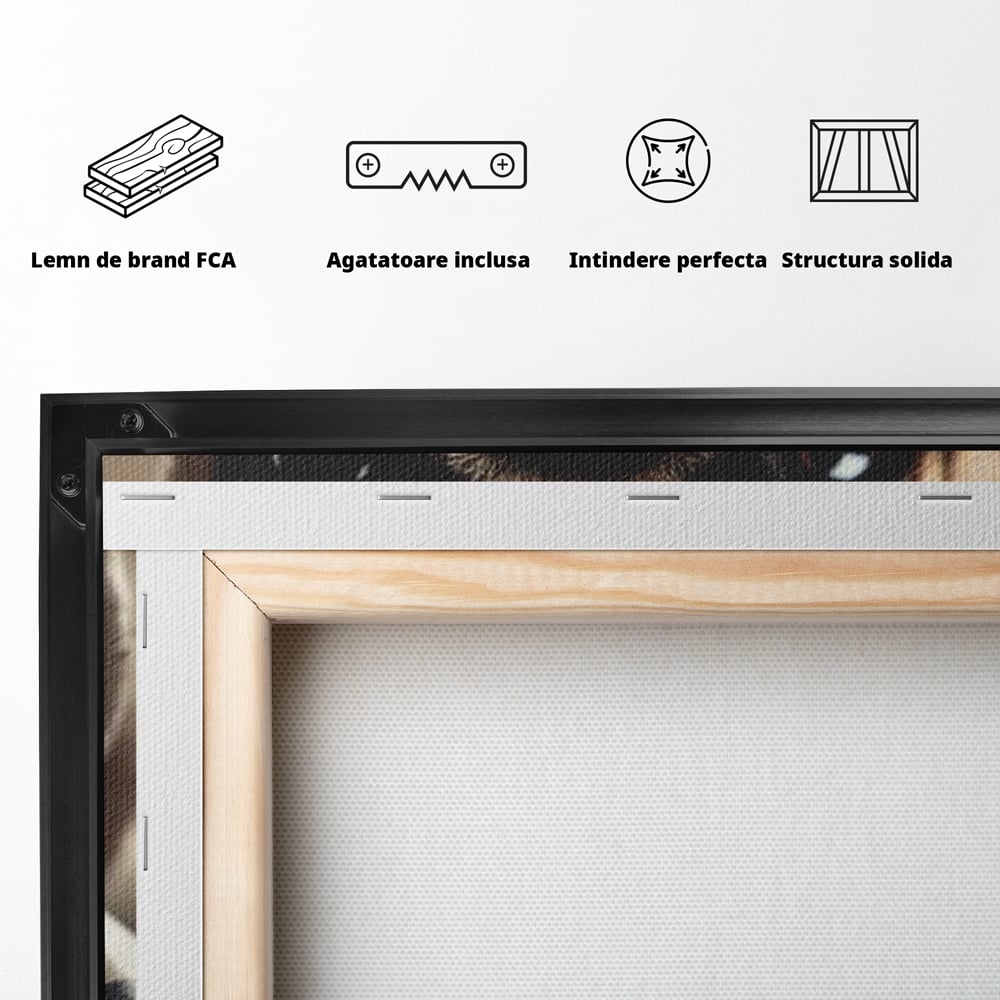 Fotoleinwand Canvas Premium, LuxCanva® M1269, Champion mit umgedrehter Schnauze, Mops, Handschuhe, Boxen, Sport, Energie, mutig, Aussehen, Kämpfer, Champion, Sieger, lustig, Portrait, Büro, Wohnen, Kinderzimmer