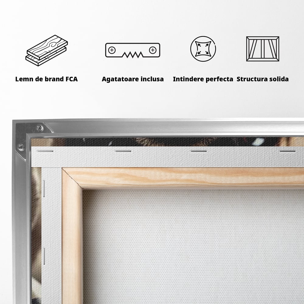 Fotoleinwand Canvas Premium, LuxCanva® M1269, Champion mit umgedrehter Schnauze, Mops, Handschuhe, Boxen, Sport, Energie, mutig, Aussehen, Kämpfer, Champion, Sieger, lustig, Portrait, Büro, Wohnen, Kinderzimmer