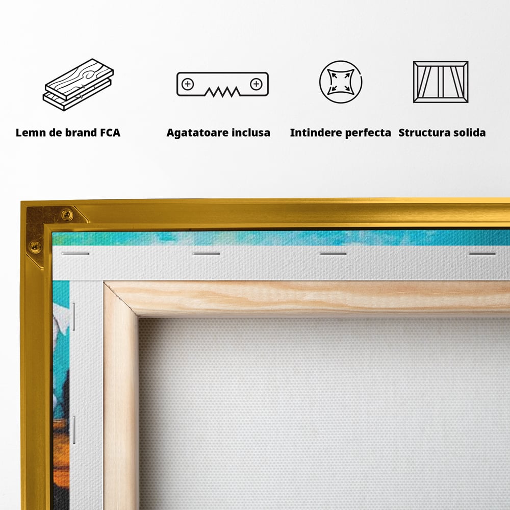 Fotoleinwand Canvas Premium, LuxCanva® M1272, Welpen-Expedition, Hunde-Expedition, Kutsche, Herr, Gruppe, Hund, Spiel, Rustikal, Freunde, Abenteuer, Abenteuer, fröhlich, Rad, Holz, Malerei, Büro, Wohnen, Wohnzimmer, Kinderzimmer