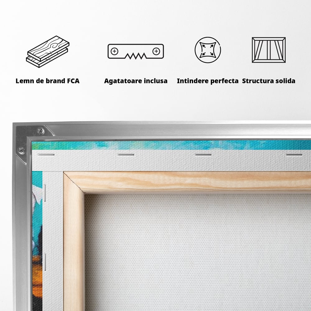 Fotoleinwand Canvas Premium, LuxCanva® M1272, Welpen-Expedition, Hunde-Expedition, Kutsche, Herr, Gruppe, Hund, Spiel, Rustikal, Freunde, Abenteuer, Abenteuer, fröhlich, Rad, Holz, Malerei, Büro, Wohnen, Wohnzimmer, Kinderzimmer