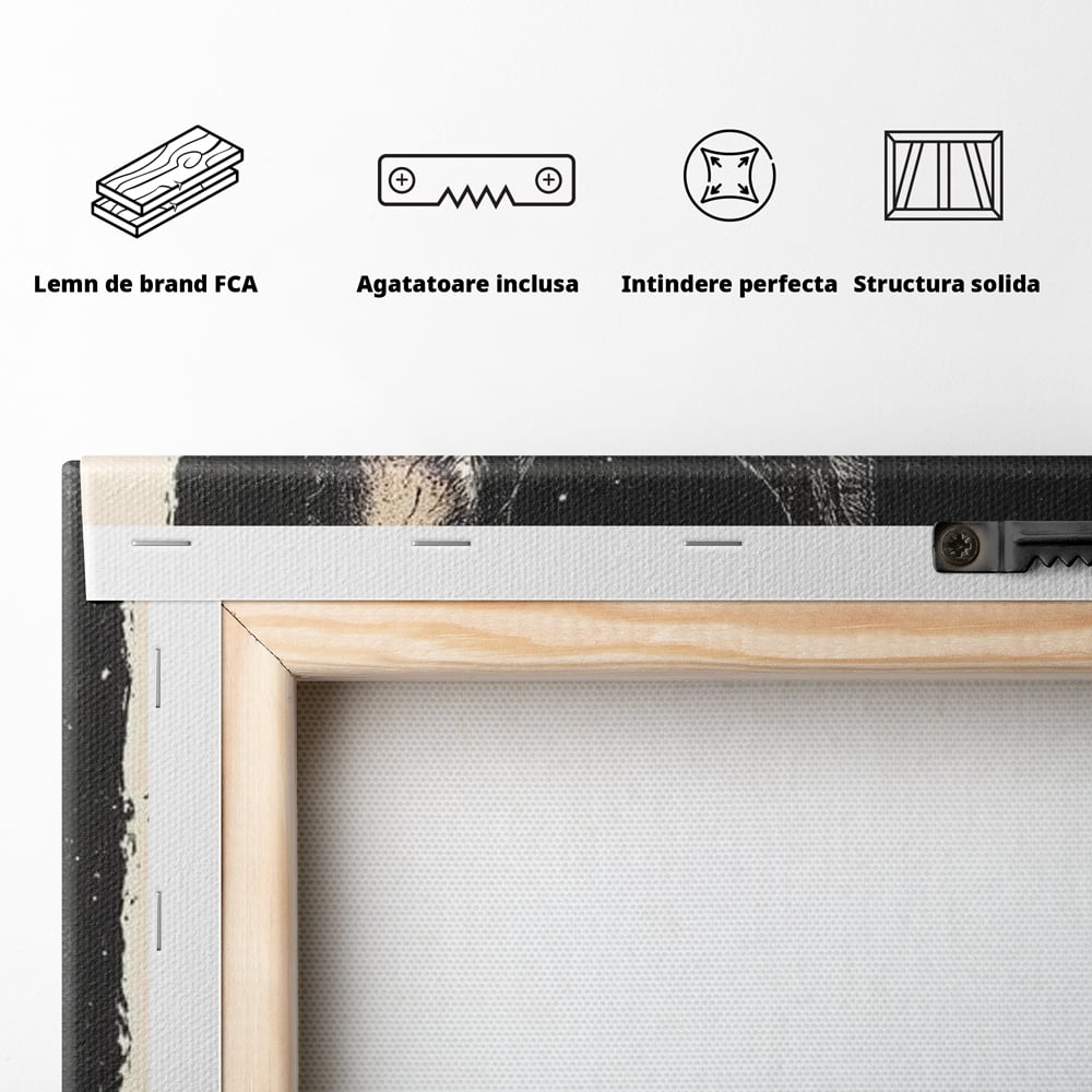 Tablou Canvas Premium, LuxCanva® M1273, Coltul Noptii, Caine, Salbatic, Periculos, Animal, Rebel, Vintage, Chip, Portret, Alfa, Vanator, Birou, Living, Camera Copil