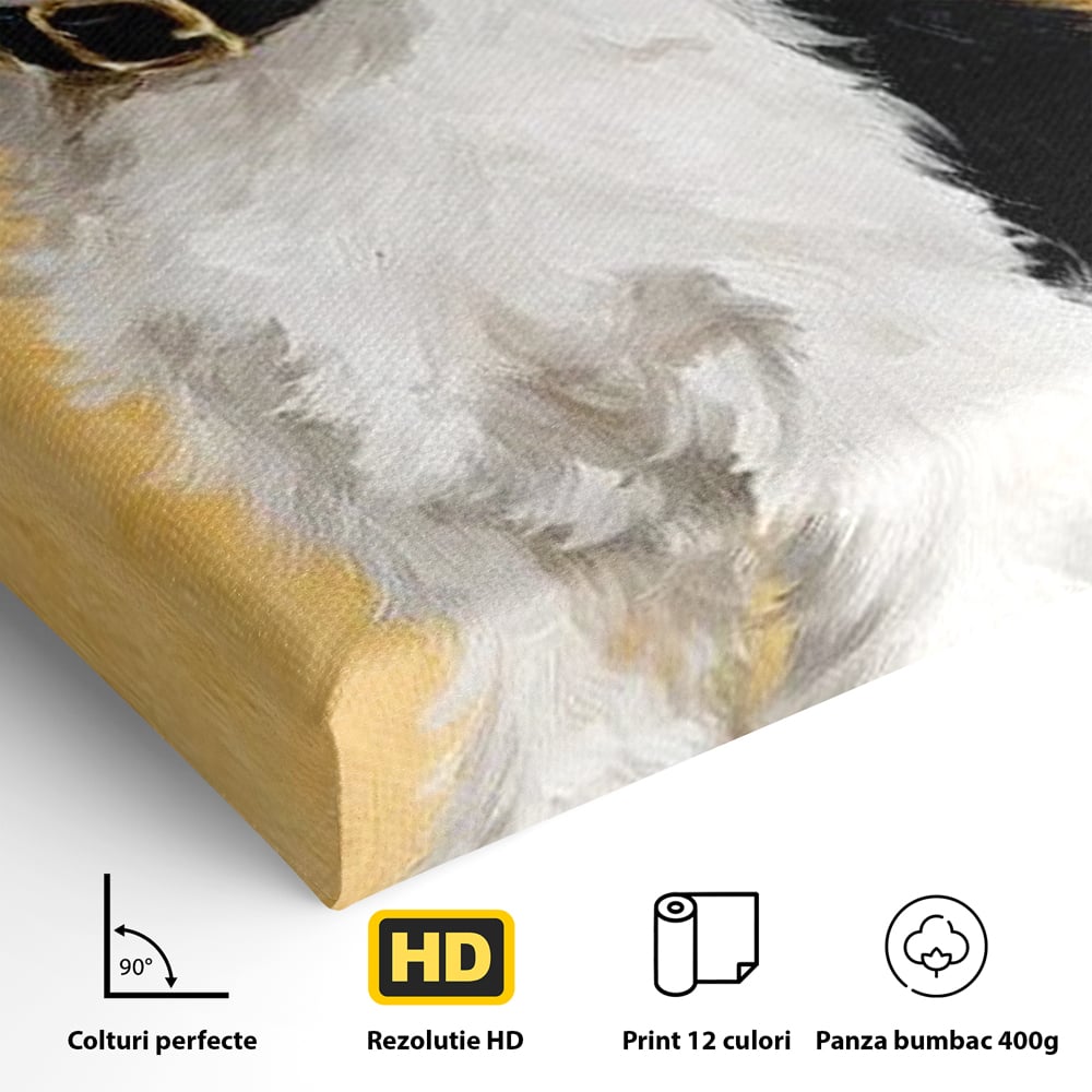 Leinwandbilder Premium, LuxCanva® M1275, Freund des Menschen, Hund, Portrait, Treue, flauschig, Halsband, Tier, gehorsam, Gemälde, häuslich, einfach, geduldig, Büro, Wohnen, Kinderzimmer
