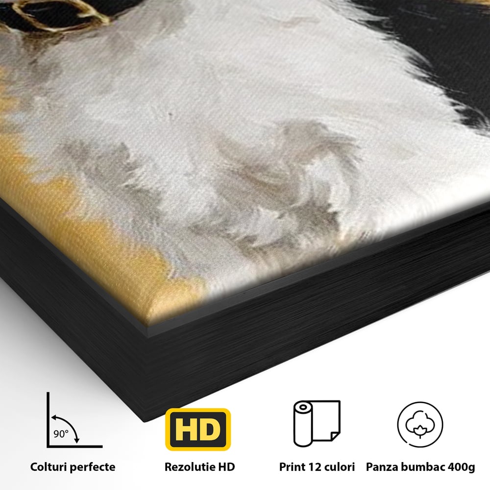 Leinwandbilder Premium, LuxCanva® M1275, Freund des Menschen, Hund, Portrait, Treue, flauschig, Halsband, Tier, gehorsam, Gemälde, häuslich, einfach, geduldig, Büro, Wohnen, Kinderzimmer