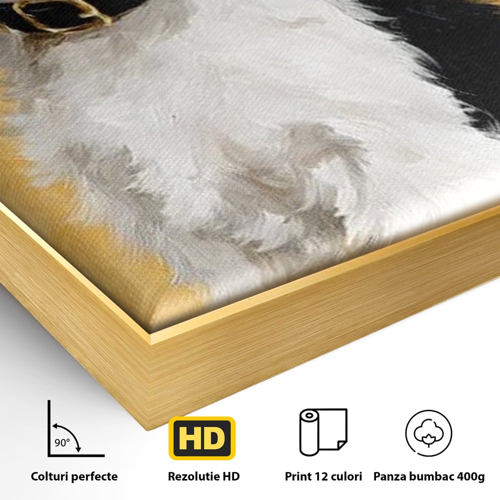 Leinwandbilder Premium, LuxCanva® M1275, Freund des Menschen, Hund, Portrait, Treue, flauschig, Halsband, Tier, gehorsam, Gemälde, häuslich, einfach, geduldig, Büro, Wohnen, Kinderzimmer