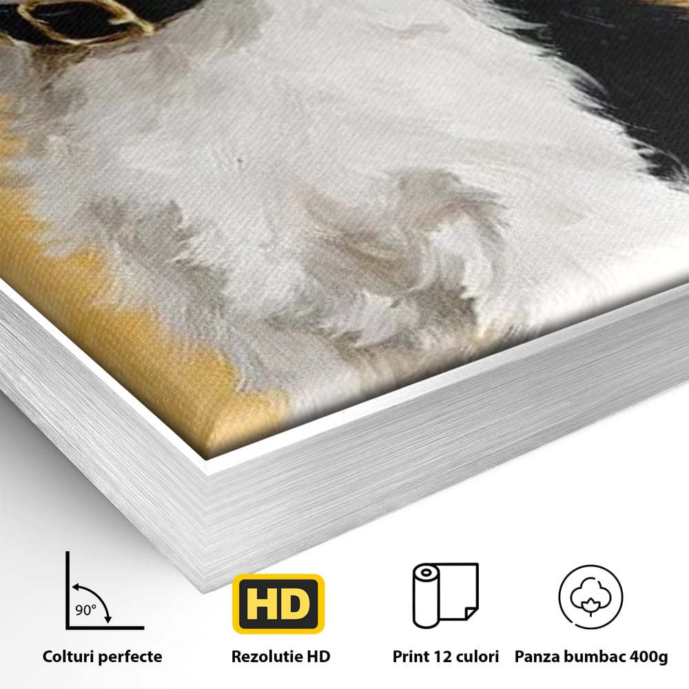 Leinwandbilder Premium, LuxCanva® M1275, Freund des Menschen, Hund, Portrait, Treue, flauschig, Halsband, Tier, gehorsam, Gemälde, häuslich, einfach, geduldig, Büro, Wohnen, Kinderzimmer