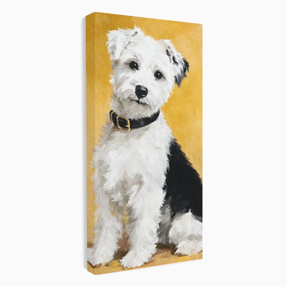 Leinwandbilder Premium, LuxCanva® M1275, Freund des Menschen, Hund, Portrait, Treue, flauschig, Halsband, Tier, gehorsam, Gemälde, häuslich, einfach, geduldig, Büro, Wohnen, Kinderzimmer
