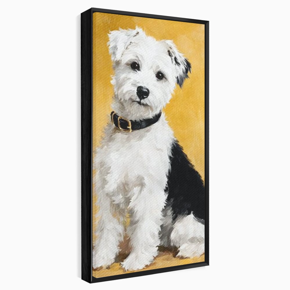Leinwandbilder Premium, LuxCanva® M1275, Freund des Menschen, Hund, Portrait, Treue, flauschig, Halsband, Tier, gehorsam, Gemälde, häuslich, einfach, geduldig, Büro, Wohnen, Kinderzimmer