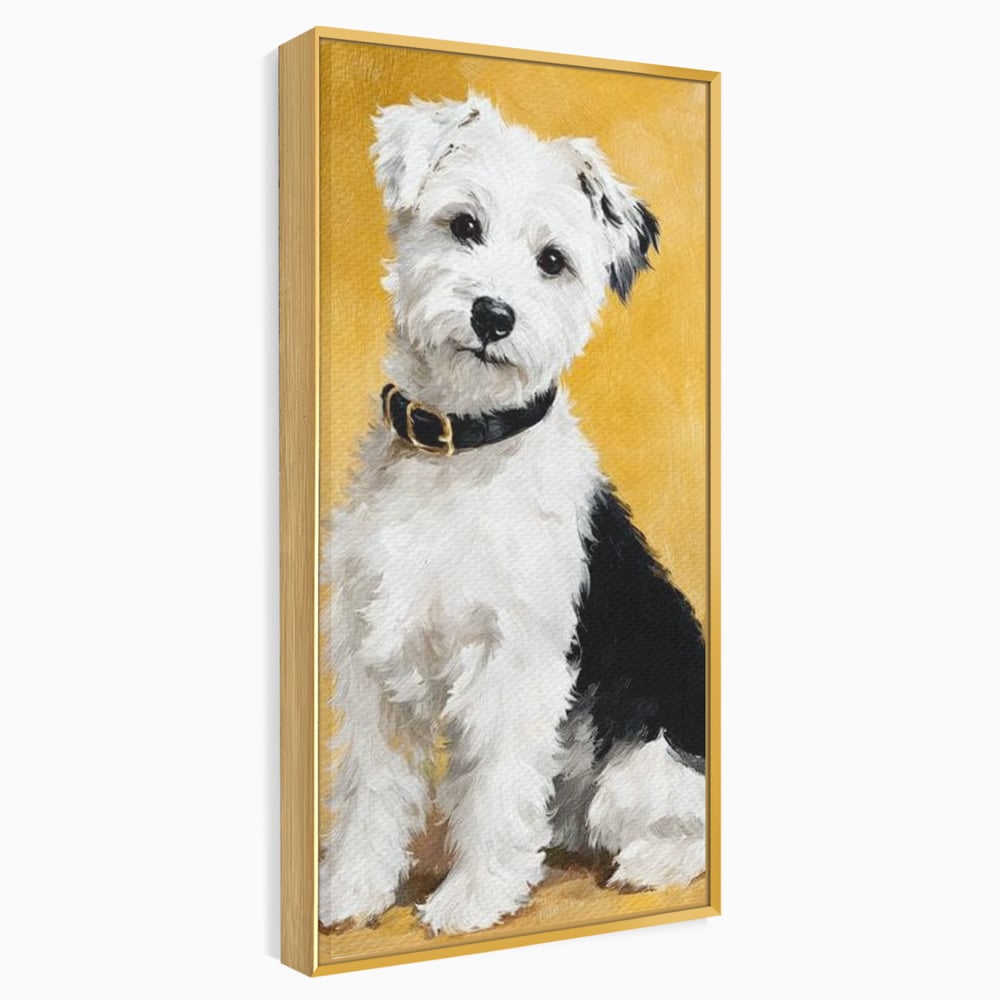 Leinwandbilder Premium, LuxCanva® M1275, Freund des Menschen, Hund, Portrait, Treue, flauschig, Halsband, Tier, gehorsam, Gemälde, häuslich, einfach, geduldig, Büro, Wohnen, Kinderzimmer