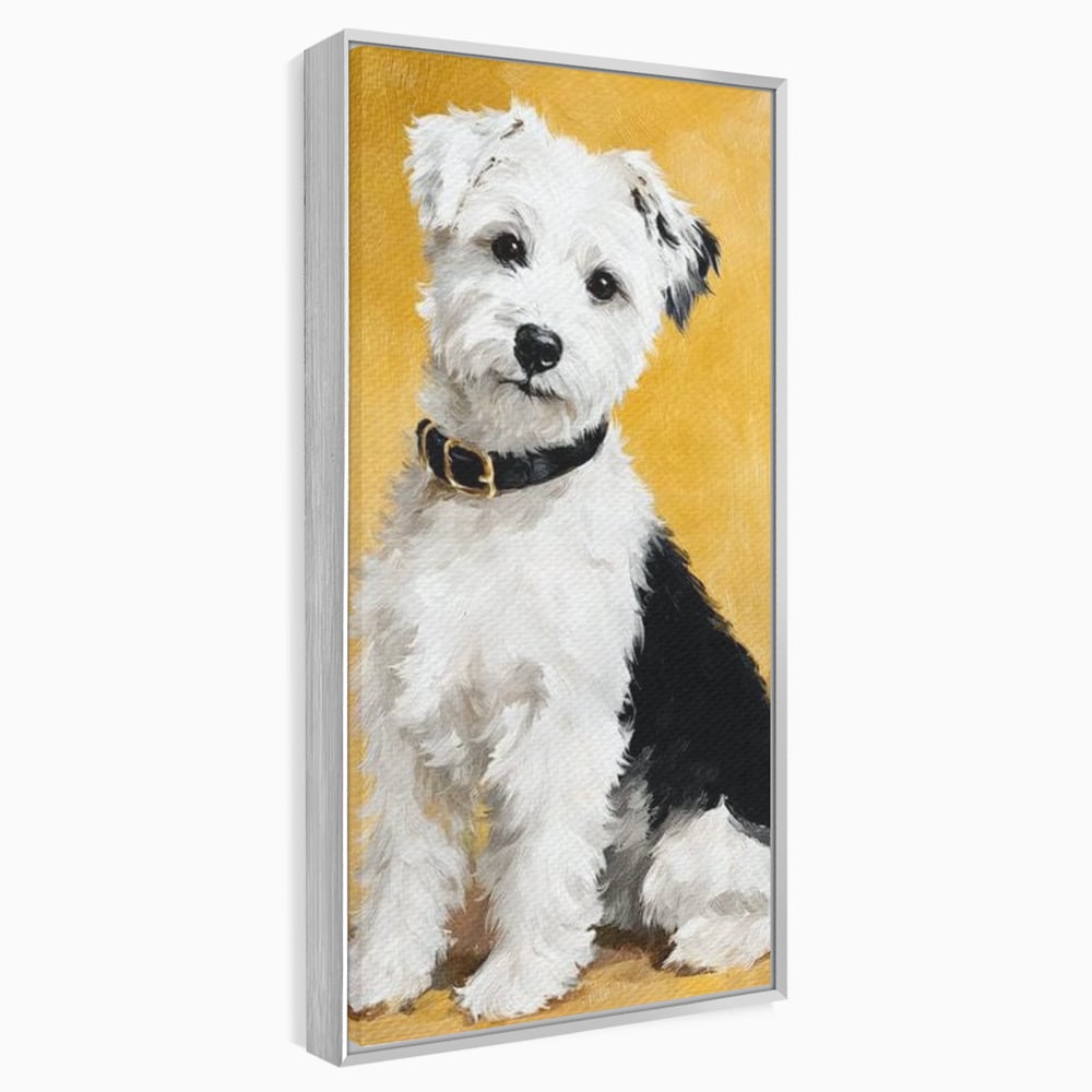 Leinwandbilder Premium, LuxCanva® M1275, Freund des Menschen, Hund, Portrait, Treue, flauschig, Halsband, Tier, gehorsam, Gemälde, häuslich, einfach, geduldig, Büro, Wohnen, Kinderzimmer