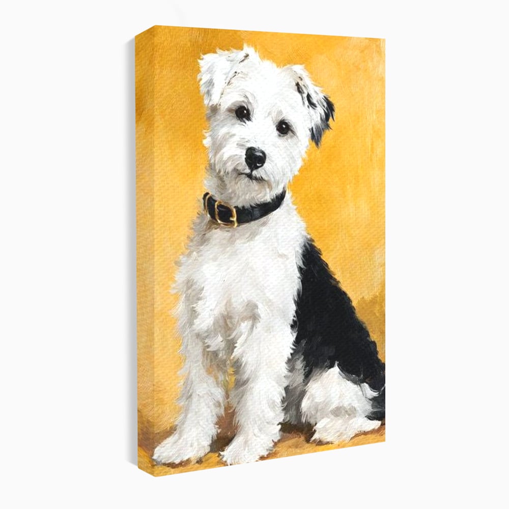 Leinwandbilder Premium, LuxCanva® M1275, Freund des Menschen, Hund, Portrait, Treue, flauschig, Halsband, Tier, gehorsam, Gemälde, häuslich, einfach, geduldig, Büro, Wohnen, Kinderzimmer
