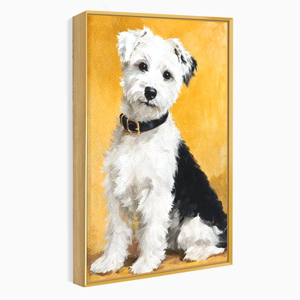Leinwandbilder Premium, LuxCanva® M1275, Freund des Menschen, Hund, Portrait, Treue, flauschig, Halsband, Tier, gehorsam, Gemälde, häuslich, einfach, geduldig, Büro, Wohnen, Kinderzimmer