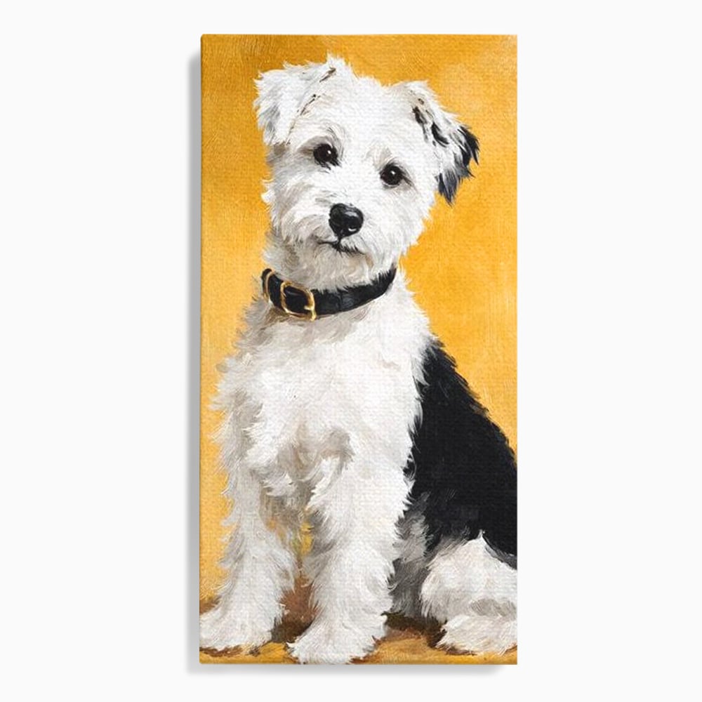Leinwandbilder Premium, LuxCanva® M1275, Freund des Menschen, Hund, Portrait, Treue, flauschig, Halsband, Tier, gehorsam, Gemälde, häuslich, einfach, geduldig, Büro, Wohnen, Kinderzimmer
