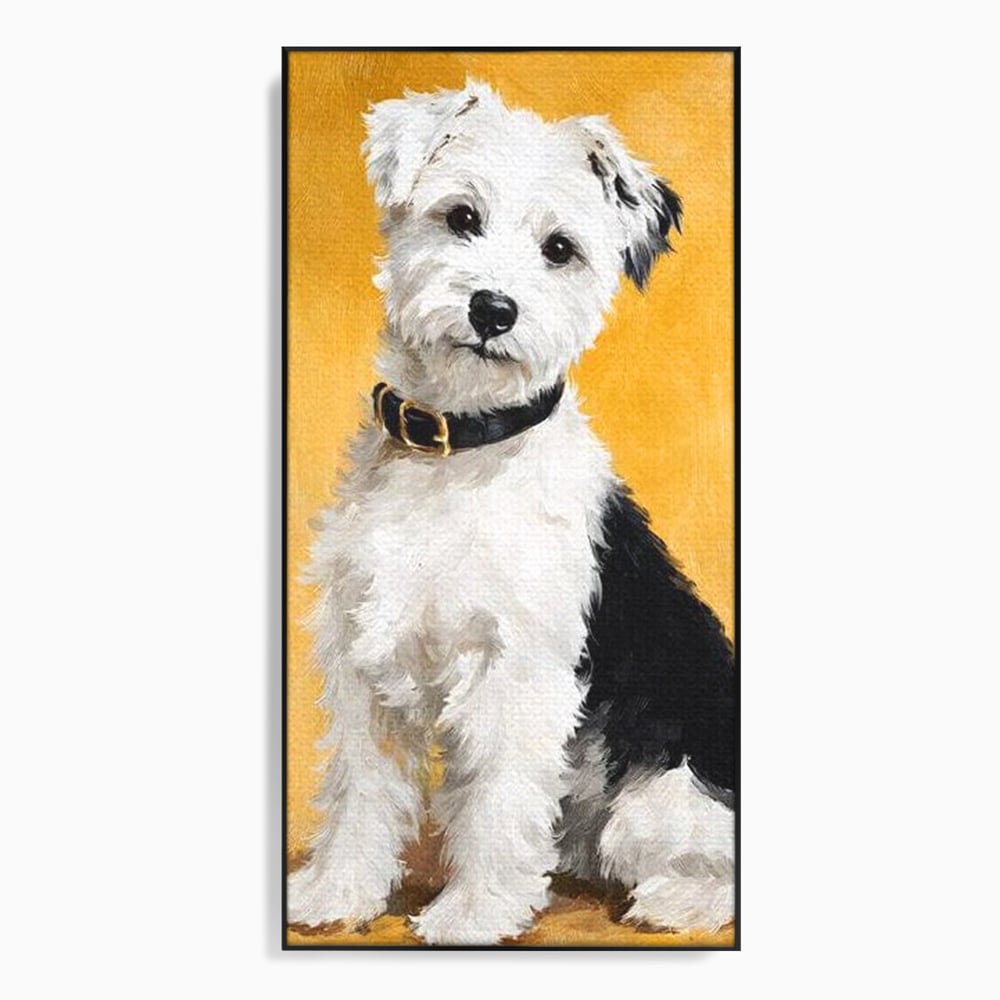 Leinwandbilder Premium, LuxCanva® M1275, Freund des Menschen, Hund, Portrait, Treue, flauschig, Halsband, Tier, gehorsam, Gemälde, häuslich, einfach, geduldig, Büro, Wohnen, Kinderzimmer