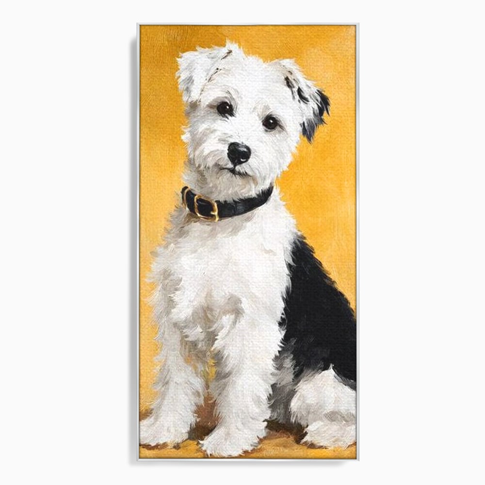 Leinwandbilder Premium, LuxCanva® M1275, Freund des Menschen, Hund, Portrait, Treue, flauschig, Halsband, Tier, gehorsam, Gemälde, häuslich, einfach, geduldig, Büro, Wohnen, Kinderzimmer