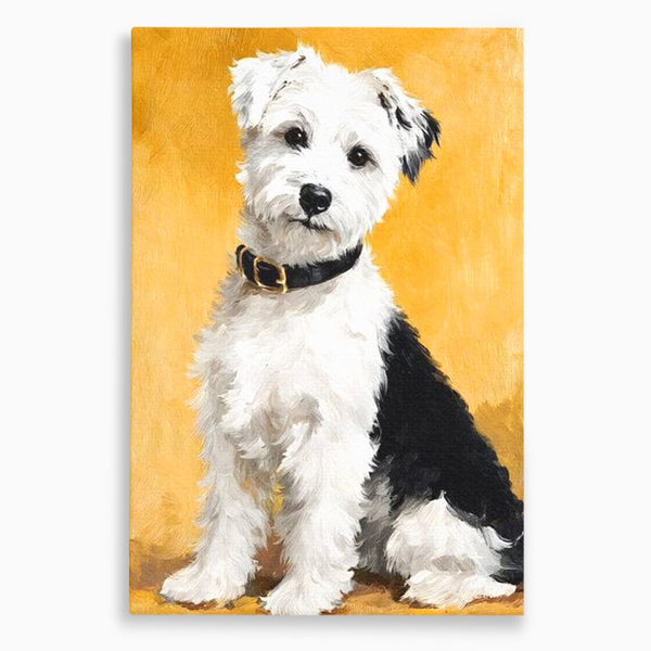Leinwandbilder Premium, LuxCanva® M1275, Freund des Menschen, Hund, Portrait, Treue, flauschig, Halsband, Tier, gehorsam, Gemälde, häuslich, einfach, geduldig, Büro, Wohnen, Kinderzimmer