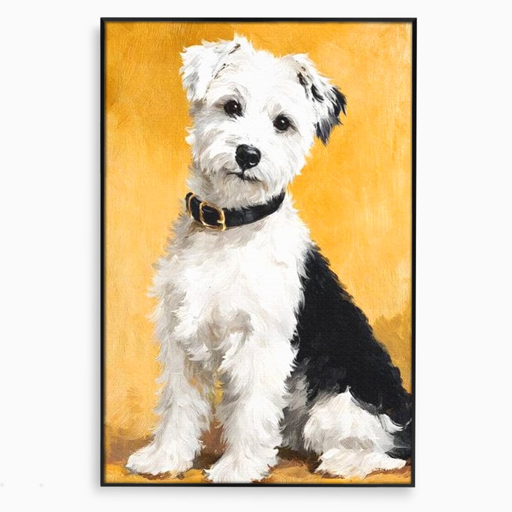 Leinwandbilder Premium, LuxCanva® M1275, Freund des Menschen, Hund, Portrait, Treue, flauschig, Halsband, Tier, gehorsam, Gemälde, häuslich, einfach, geduldig, Büro, Wohnen, Kinderzimmer