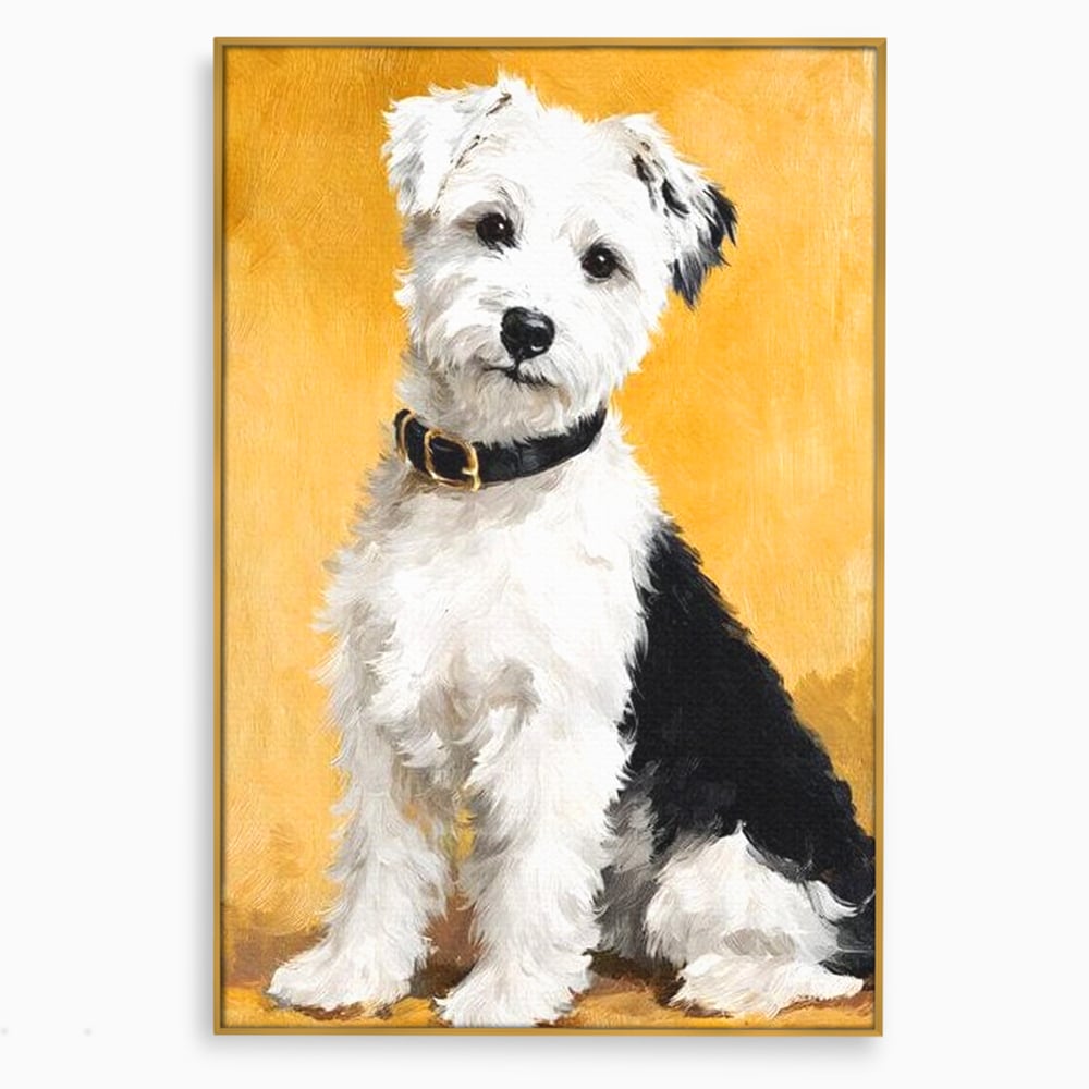 Leinwandbilder Premium, LuxCanva® M1275, Freund des Menschen, Hund, Portrait, Treue, flauschig, Halsband, Tier, gehorsam, Gemälde, häuslich, einfach, geduldig, Büro, Wohnen, Kinderzimmer
