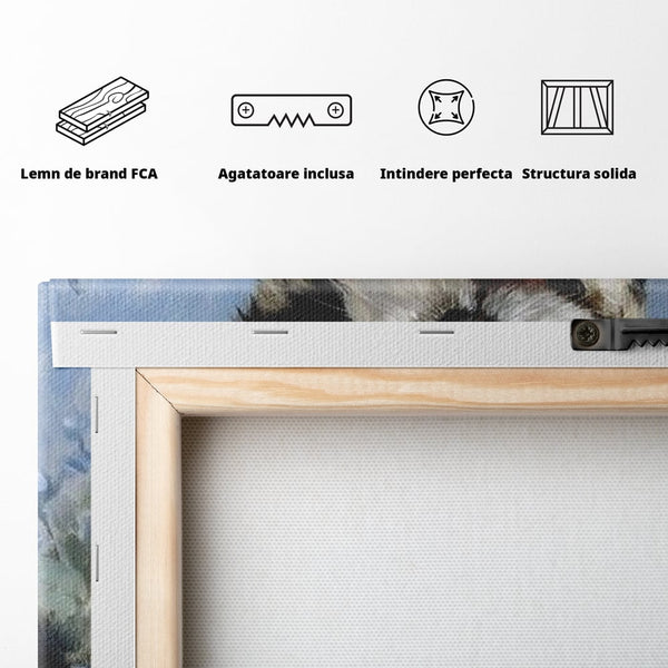 Tablou Canvas Premium, LuxCanva® M1276, Invitatie la Joaca, Zambet, Bucurie, Blanita, Prieten, Cuminte, Privire, Pictura, Flori, Catelus, Joaca, Birou, Living, Camera Copil