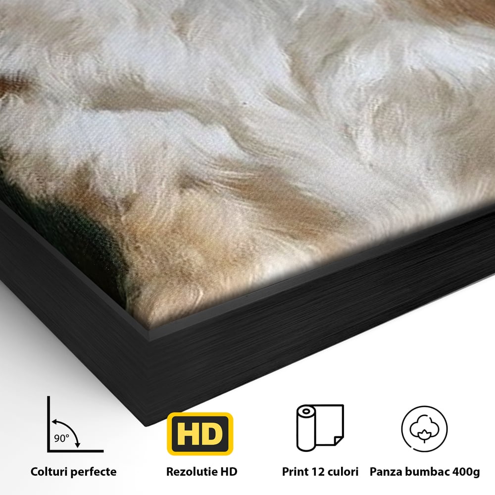 Tablou Canvas Premium, LuxCanva® M1277, Amic de Poveste, Blanos, Inocent, Vesel, Gradina, Natura, Catel, Lumina, Plante, Portret, Prietenos, Birou, Living, Camera Copil