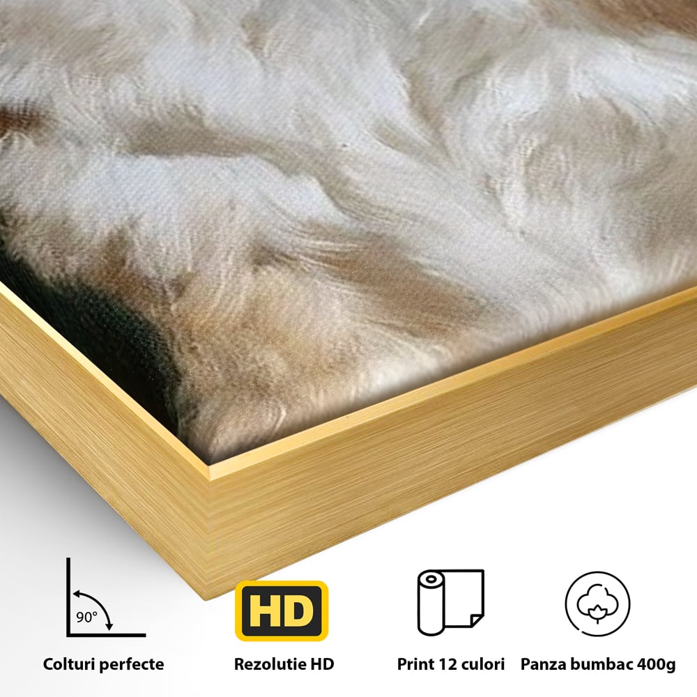 Tablou Canvas Premium, LuxCanva® M1277, Amic de Poveste, Blanos, Inocent, Vesel, Gradina, Natura, Catel, Lumina, Plante, Portret, Prietenos, Birou, Living, Camera Copil