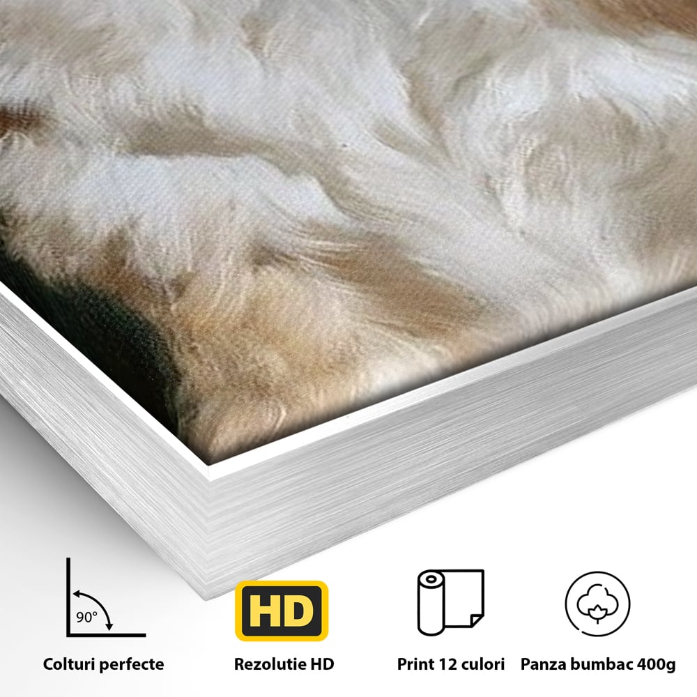 Tablou Canvas Premium, LuxCanva® M1277, Amic de Poveste, Blanos, Inocent, Vesel, Gradina, Natura, Catel, Lumina, Plante, Portret, Prietenos, Birou, Living, Camera Copil